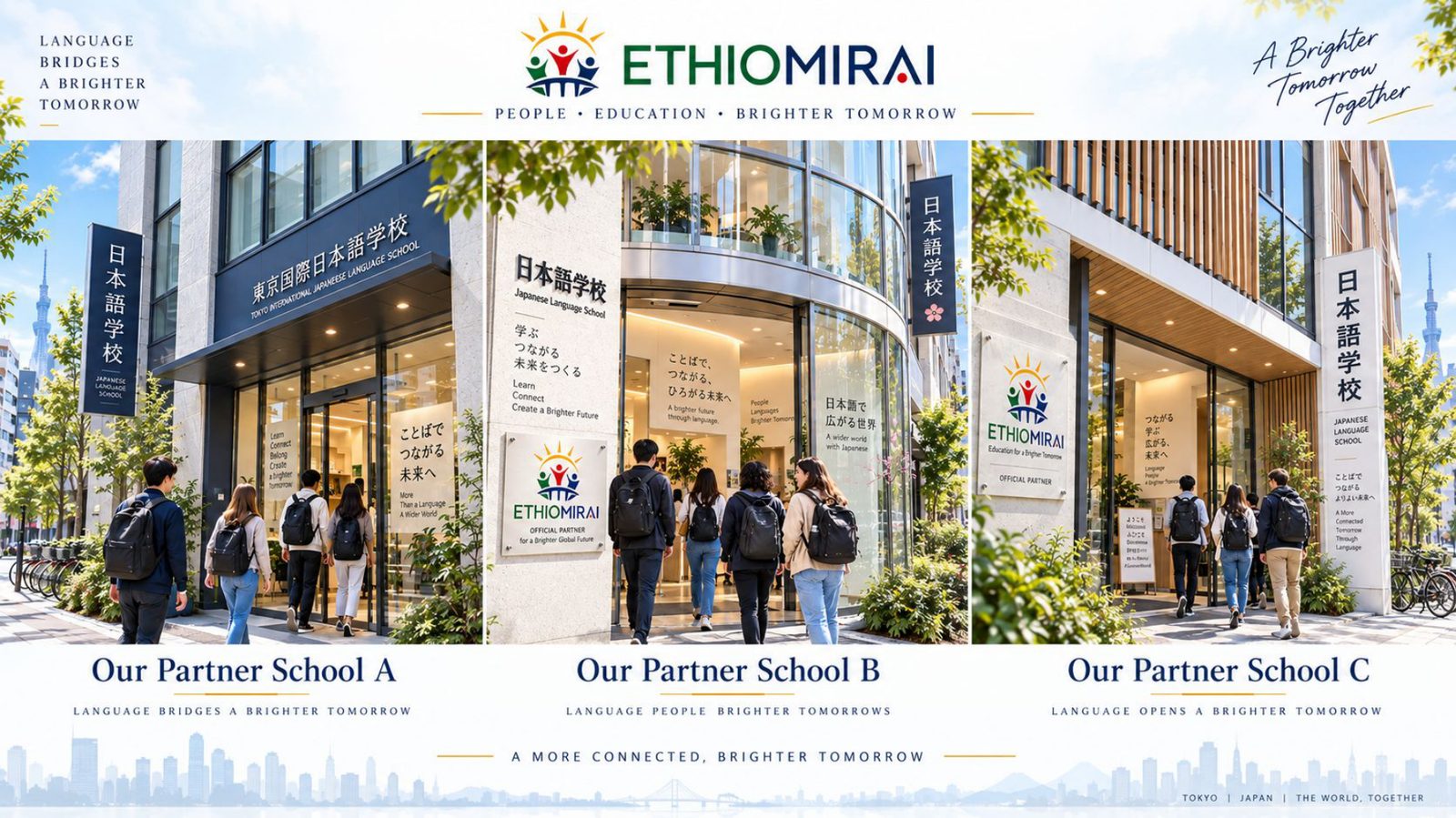 EthioMirai partner Japanese language schools