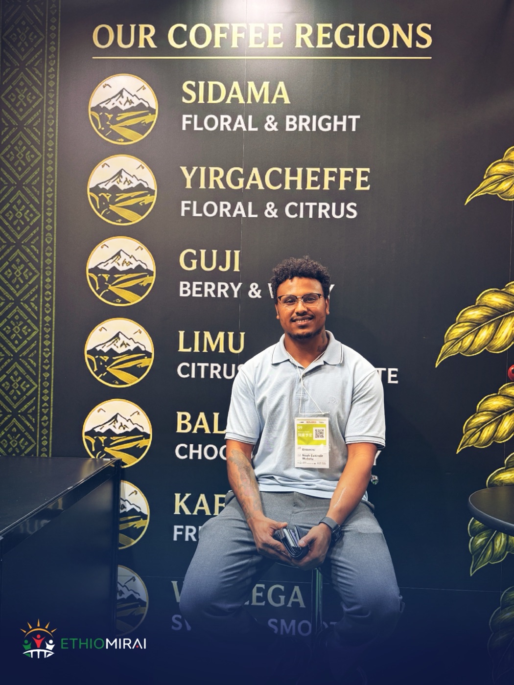 Ethiopian coffee regions wall at SCAJ2026