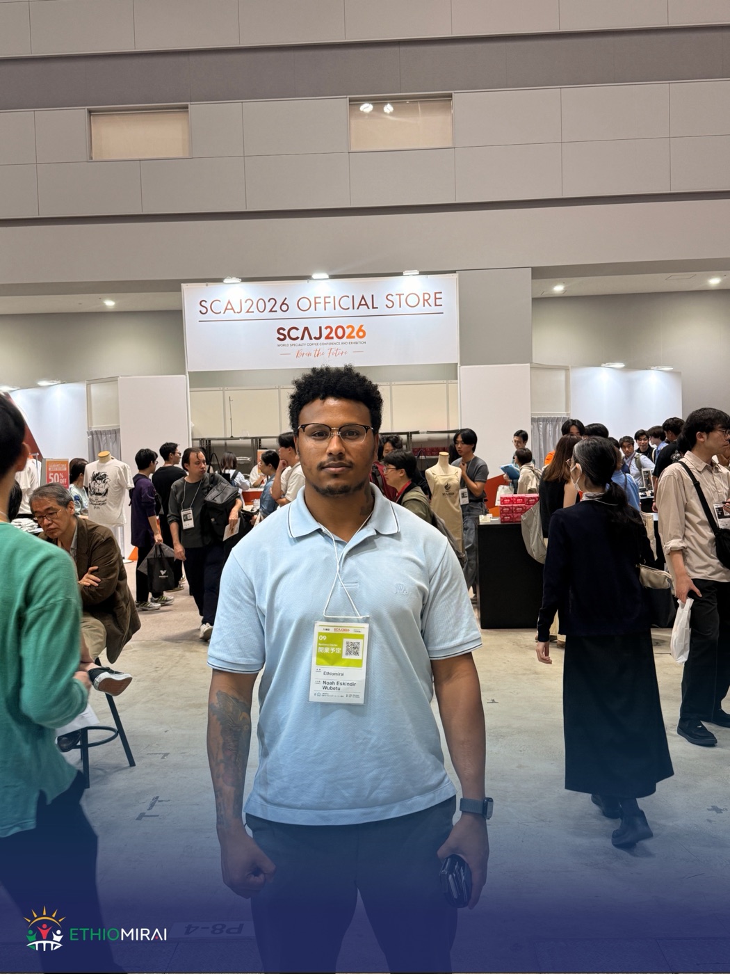 EthioMirai at the SCAJ2026 exhibition hall, Tokyo